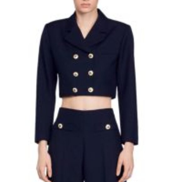 Sandro Navy Alessi Wide Leg Pants (NWOT) - Picture 10 of 10